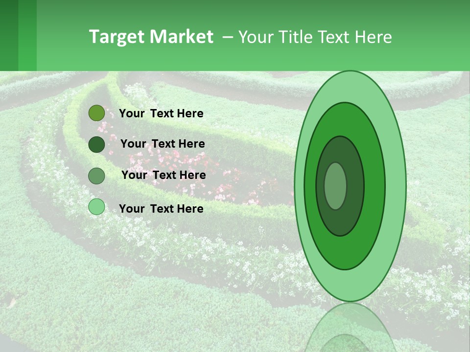 A Green Garden With A Spiral Design In The Center PowerPoint Template