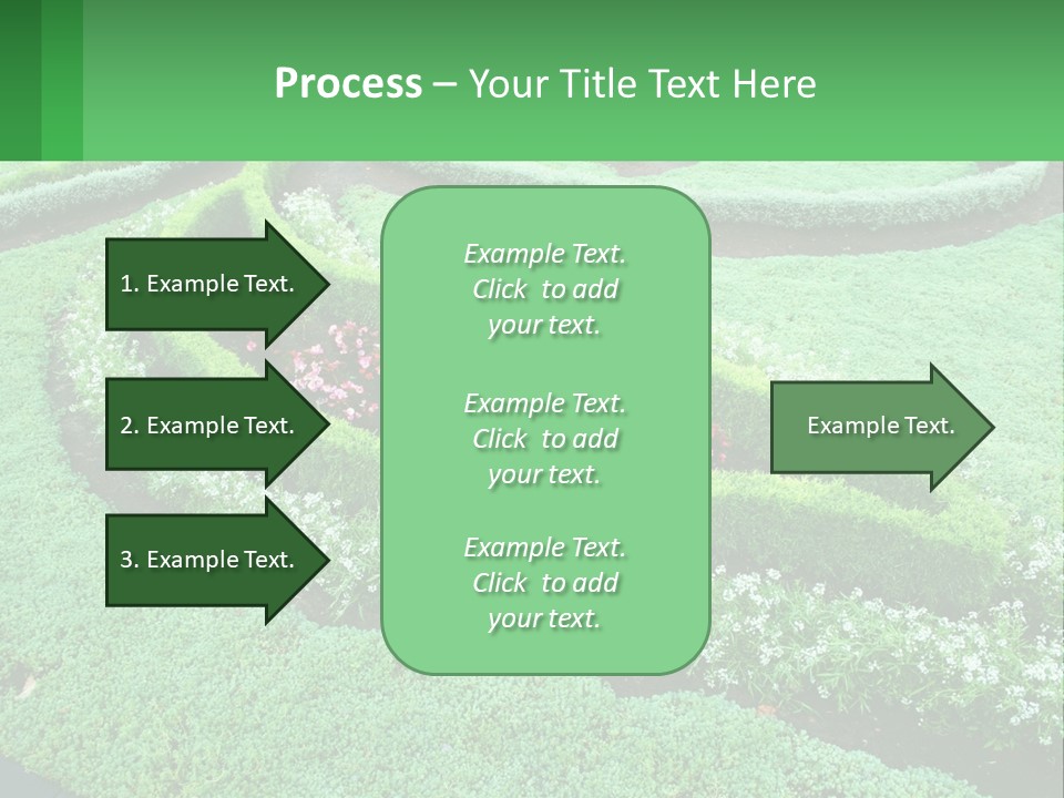 A Green Garden With A Spiral Design In The Center PowerPoint Template