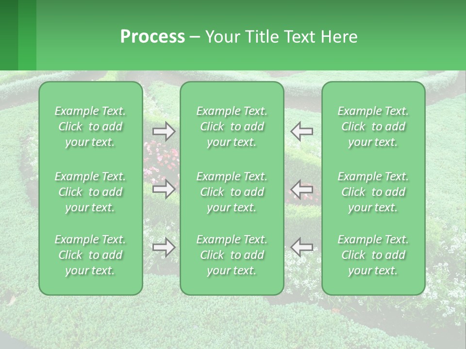 A Green Garden With A Spiral Design In The Center PowerPoint Template