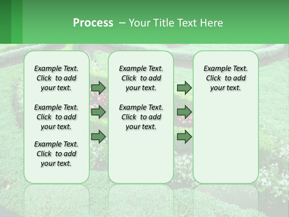 A Green Garden With A Spiral Design In The Center PowerPoint Template