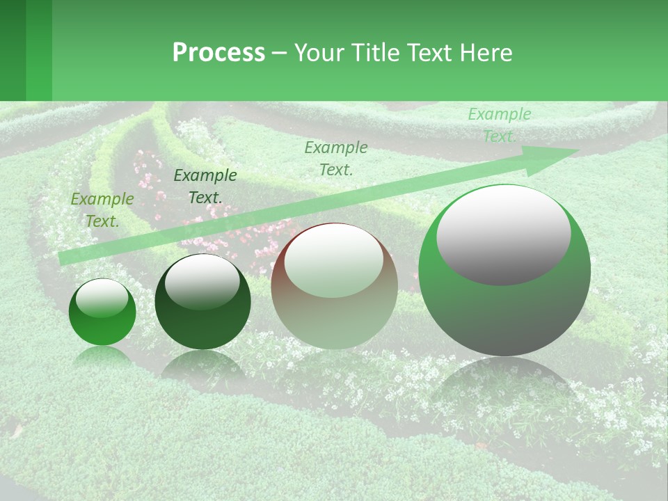 A Green Garden With A Spiral Design In The Center PowerPoint Template