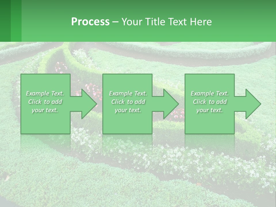 A Green Garden With A Spiral Design In The Center PowerPoint Template