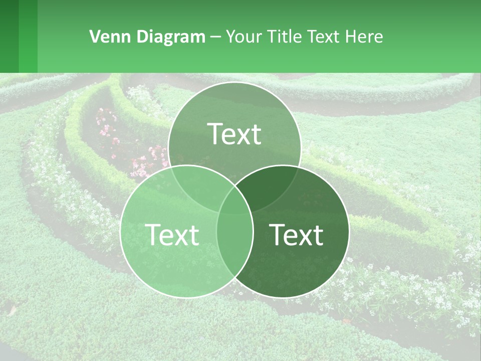 A Green Garden With A Spiral Design In The Center PowerPoint Template