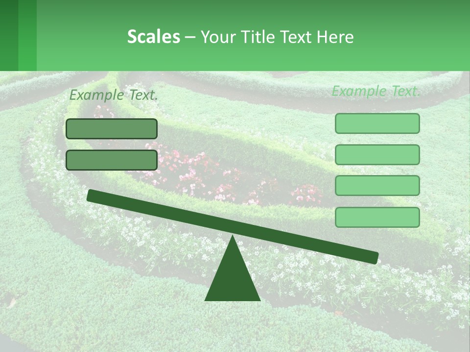 A Green Garden With A Spiral Design In The Center PowerPoint Template
