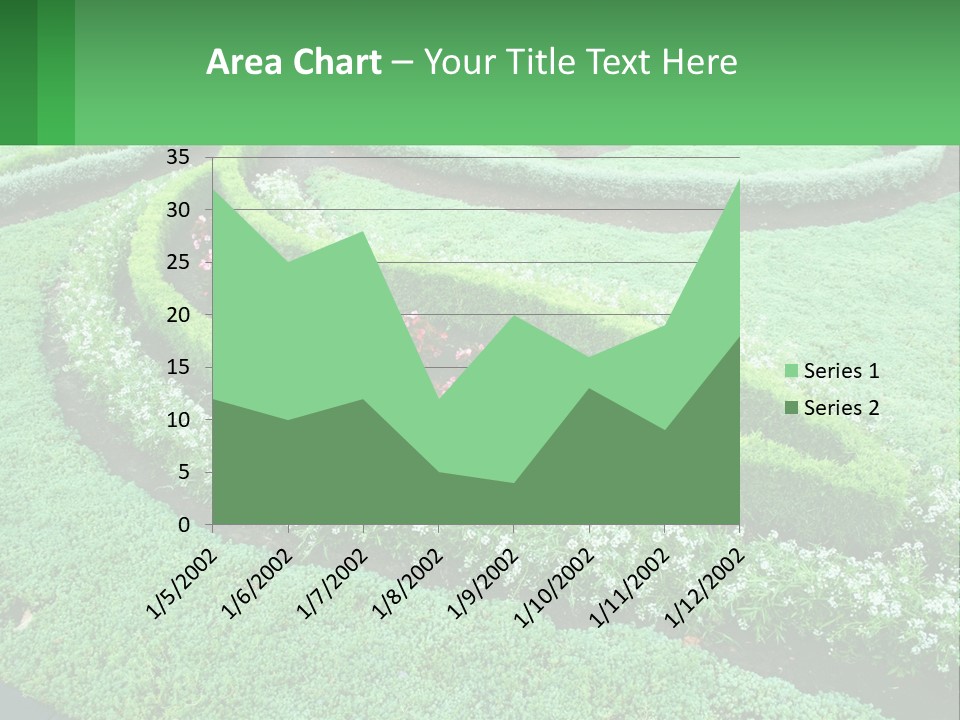 A Green Garden With A Spiral Design In The Center PowerPoint Template