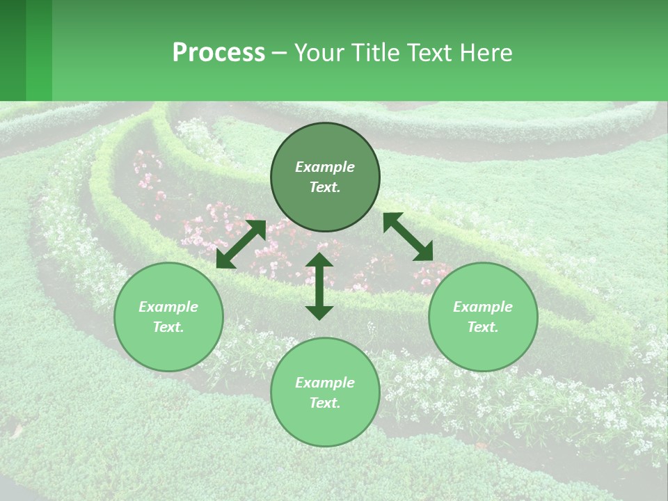 A Green Garden With A Spiral Design In The Center PowerPoint Template