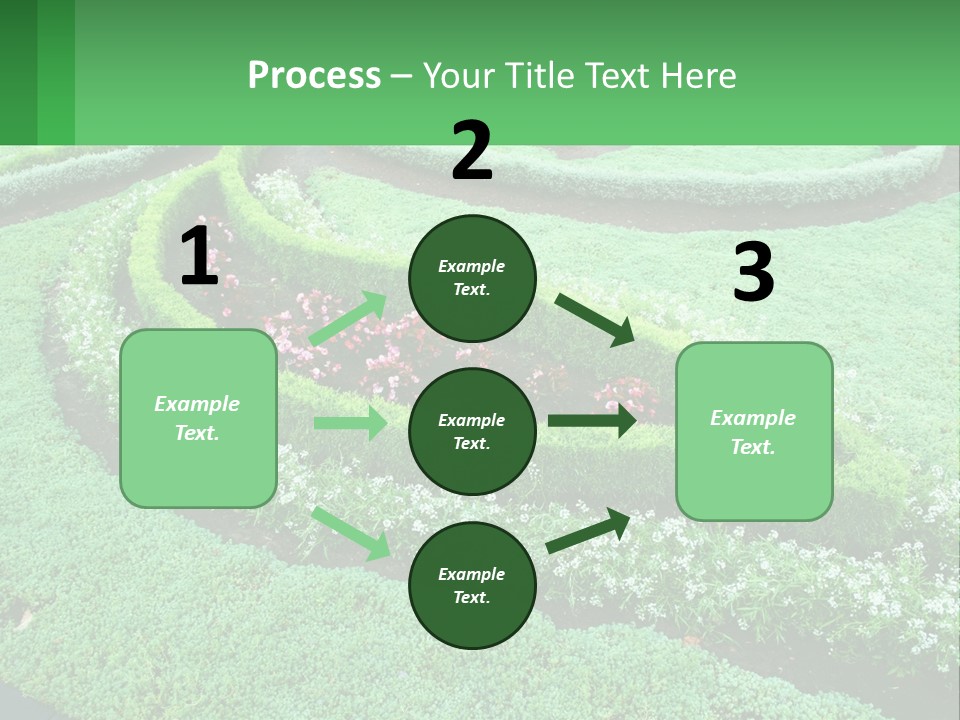 A Green Garden With A Spiral Design In The Center PowerPoint Template