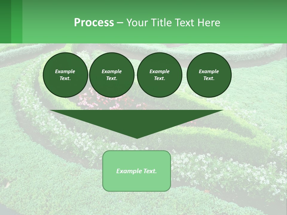 A Green Garden With A Spiral Design In The Center PowerPoint Template