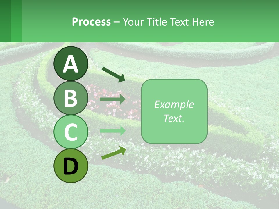 A Green Garden With A Spiral Design In The Center PowerPoint Template
