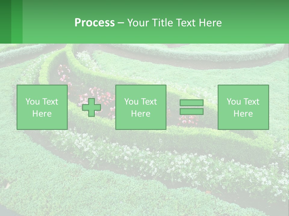 A Green Garden With A Spiral Design In The Center PowerPoint Template