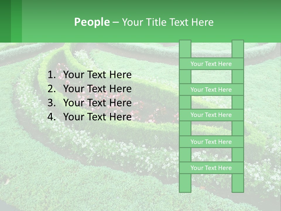 A Green Garden With A Spiral Design In The Center PowerPoint Template