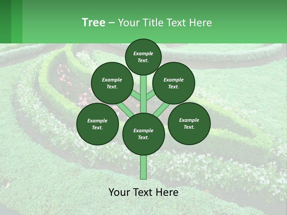 A Green Garden With A Spiral Design In The Center PowerPoint Template