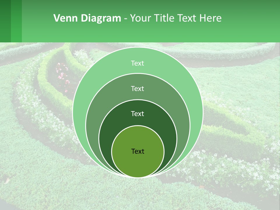 A Green Garden With A Spiral Design In The Center PowerPoint Template