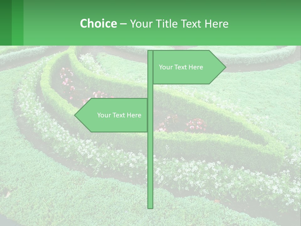 A Green Garden With A Spiral Design In The Center PowerPoint Template