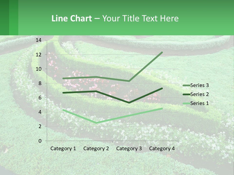 A Green Garden With A Spiral Design In The Center PowerPoint Template
