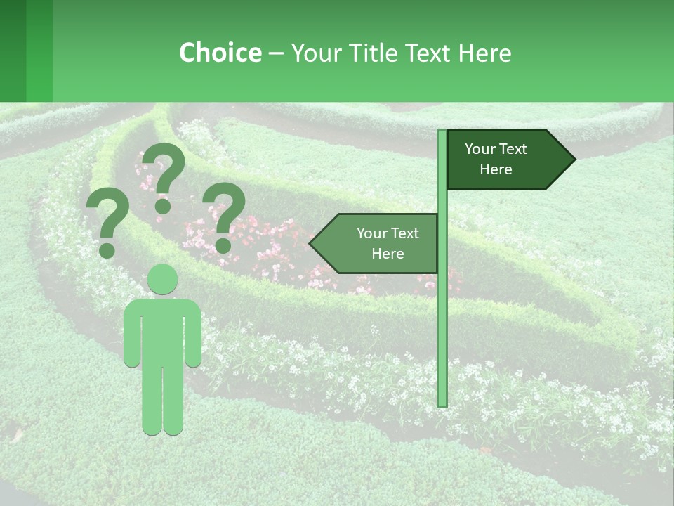 A Green Garden With A Spiral Design In The Center PowerPoint Template