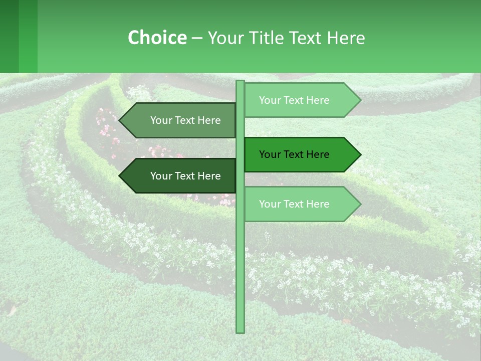 A Green Garden With A Spiral Design In The Center PowerPoint Template