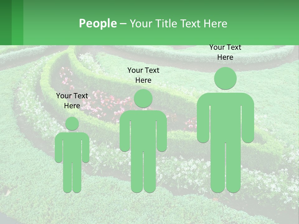 A Green Garden With A Spiral Design In The Center PowerPoint Template