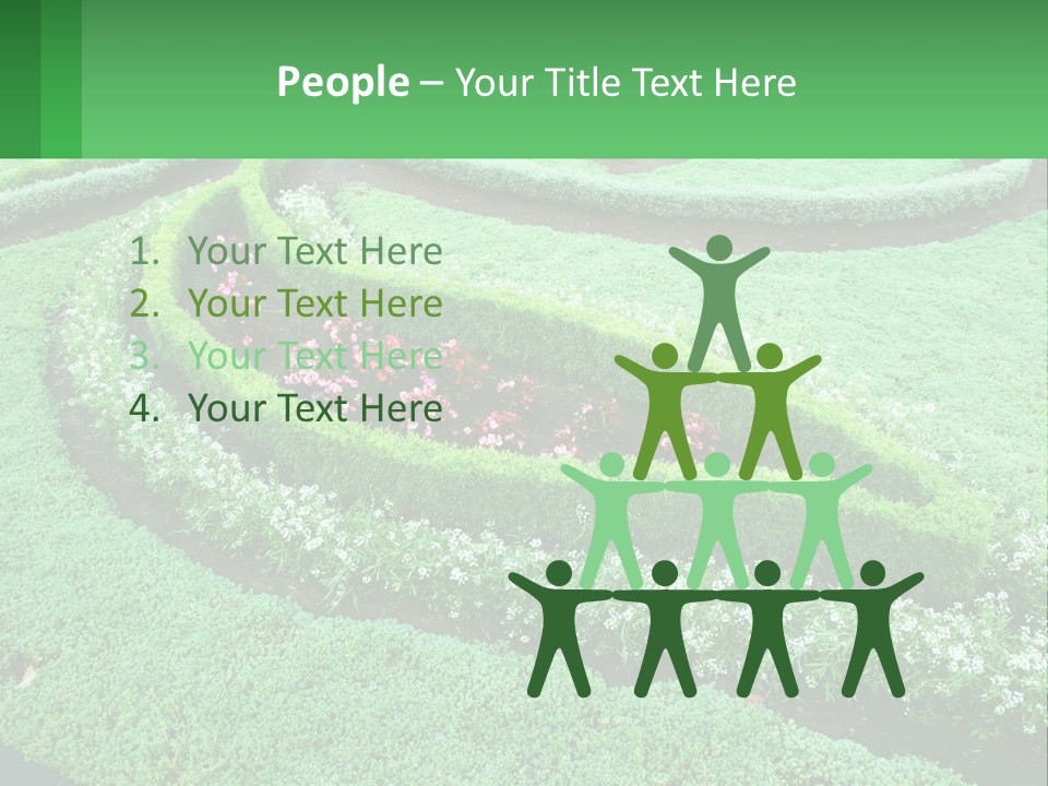 A Green Garden With A Spiral Design In The Center PowerPoint Template