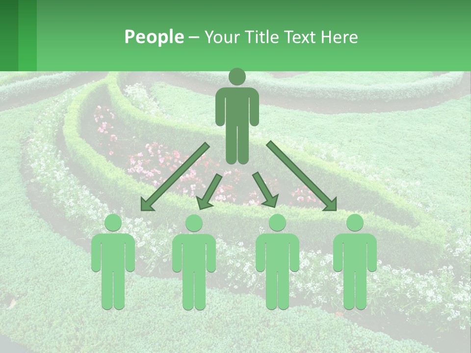 A Green Garden With A Spiral Design In The Center PowerPoint Template