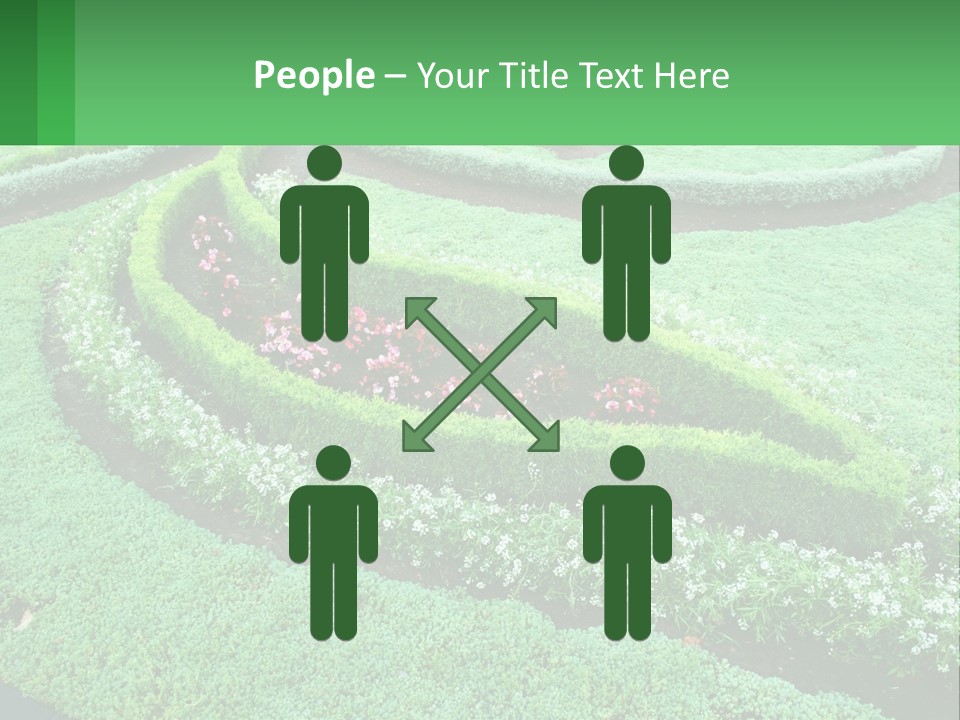 A Green Garden With A Spiral Design In The Center PowerPoint Template