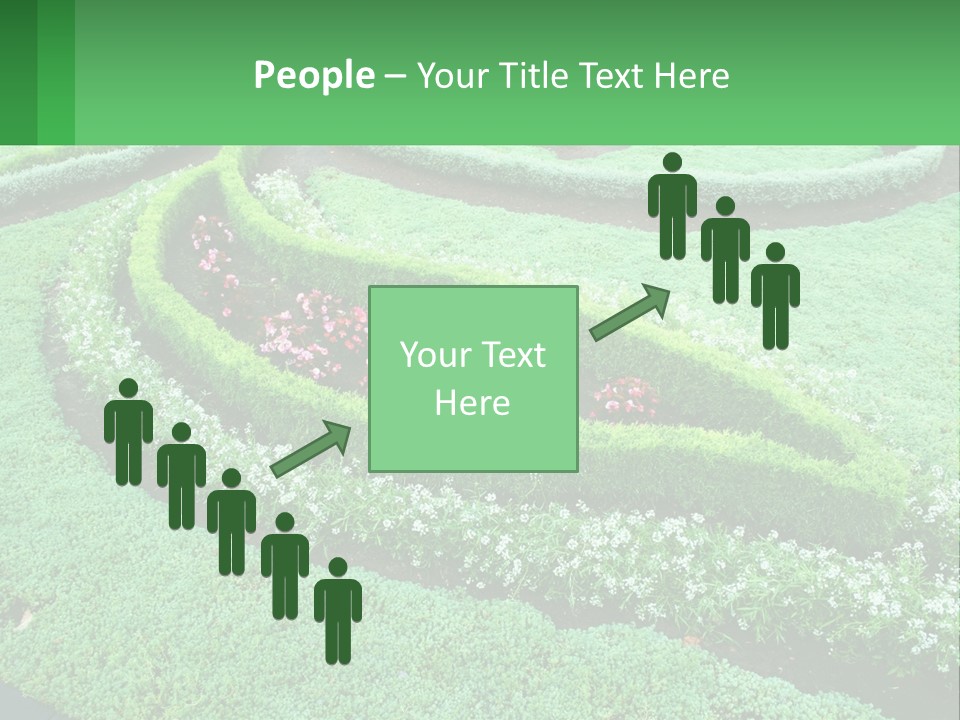 A Green Garden With A Spiral Design In The Center PowerPoint Template