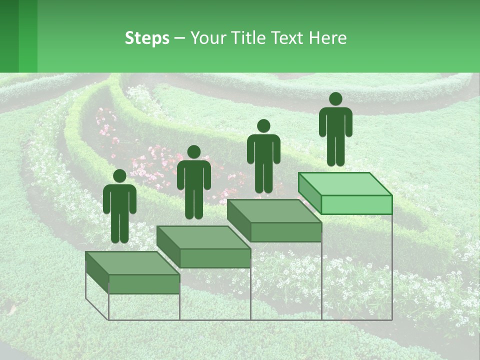 A Green Garden With A Spiral Design In The Center PowerPoint Template