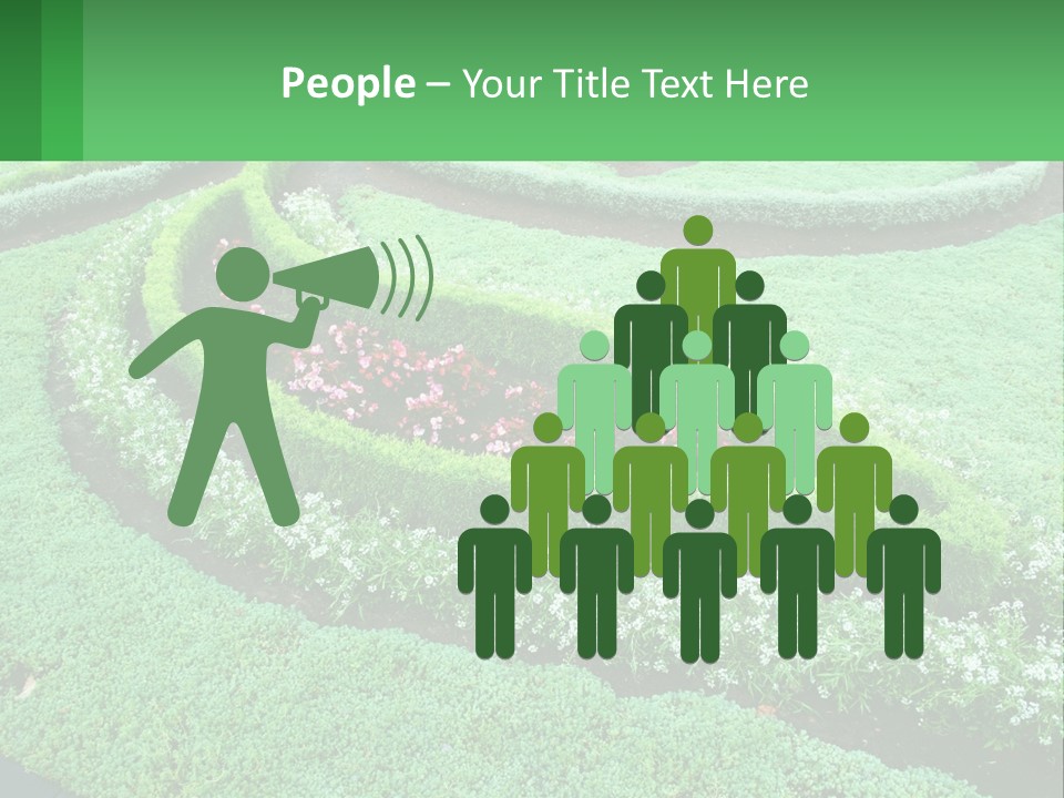 A Green Garden With A Spiral Design In The Center PowerPoint Template
