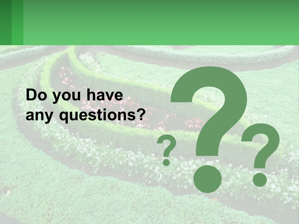 A Green Garden With A Spiral Design In The Center PowerPoint Template