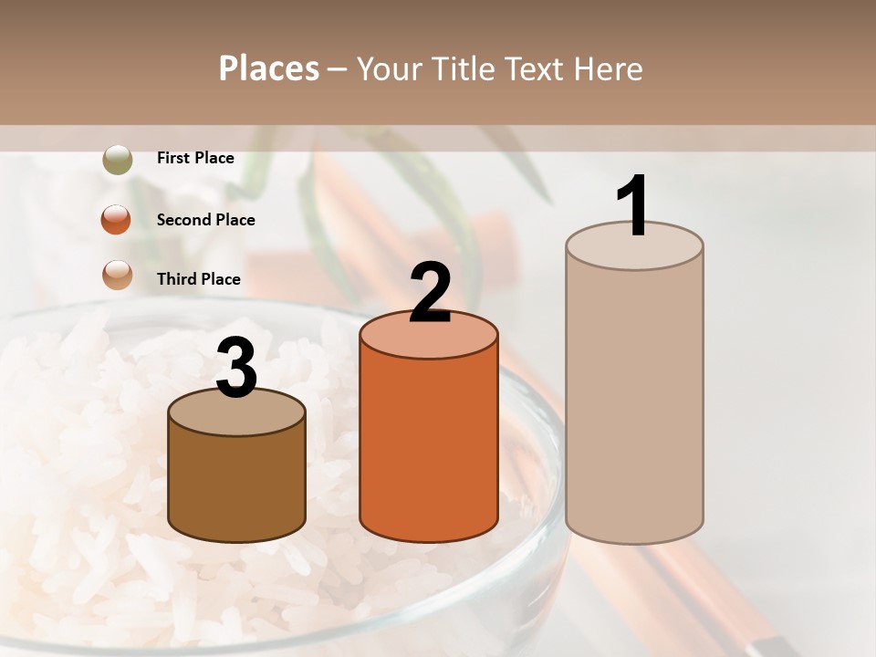 A Bowl Of Rice And Chopsticks On A Table PowerPoint Template