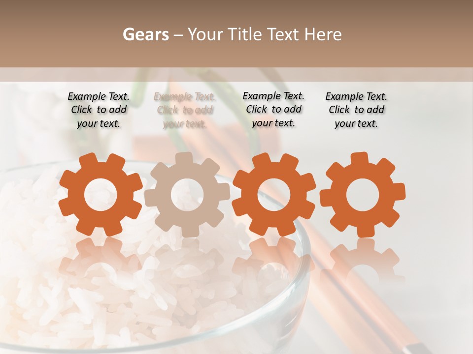 A Bowl Of Rice And Chopsticks On A Table PowerPoint Template