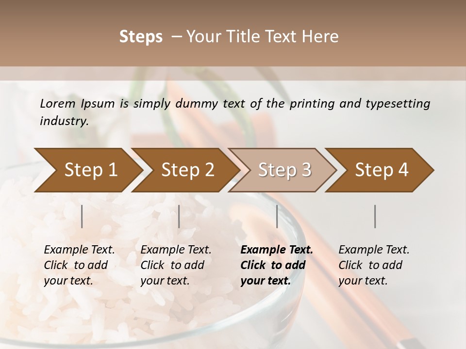 A Bowl Of Rice And Chopsticks On A Table PowerPoint Template