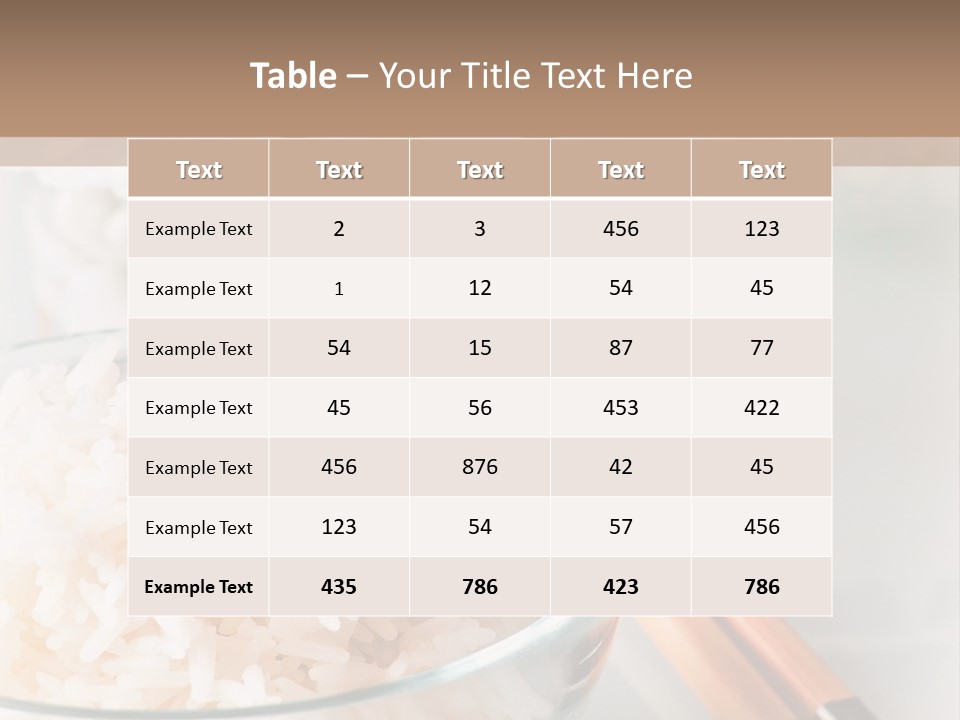 A Bowl Of Rice And Chopsticks On A Table PowerPoint Template
