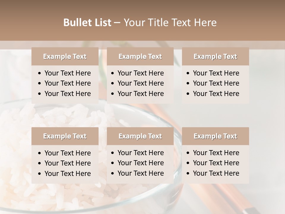 A Bowl Of Rice And Chopsticks On A Table PowerPoint Template