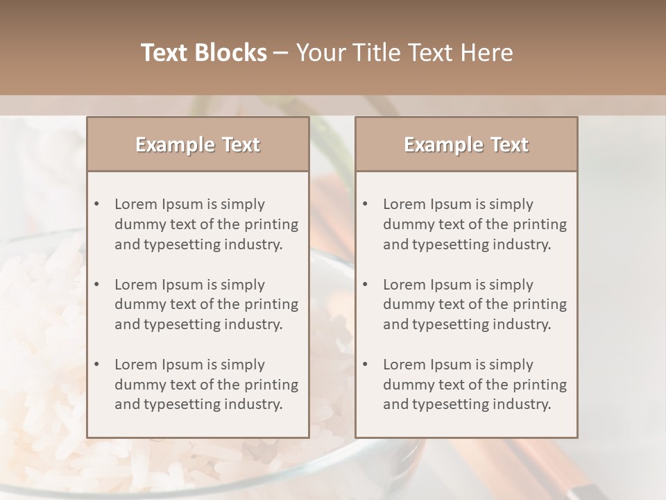 A Bowl Of Rice And Chopsticks On A Table PowerPoint Template