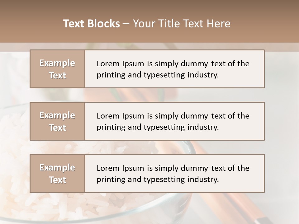 A Bowl Of Rice And Chopsticks On A Table PowerPoint Template