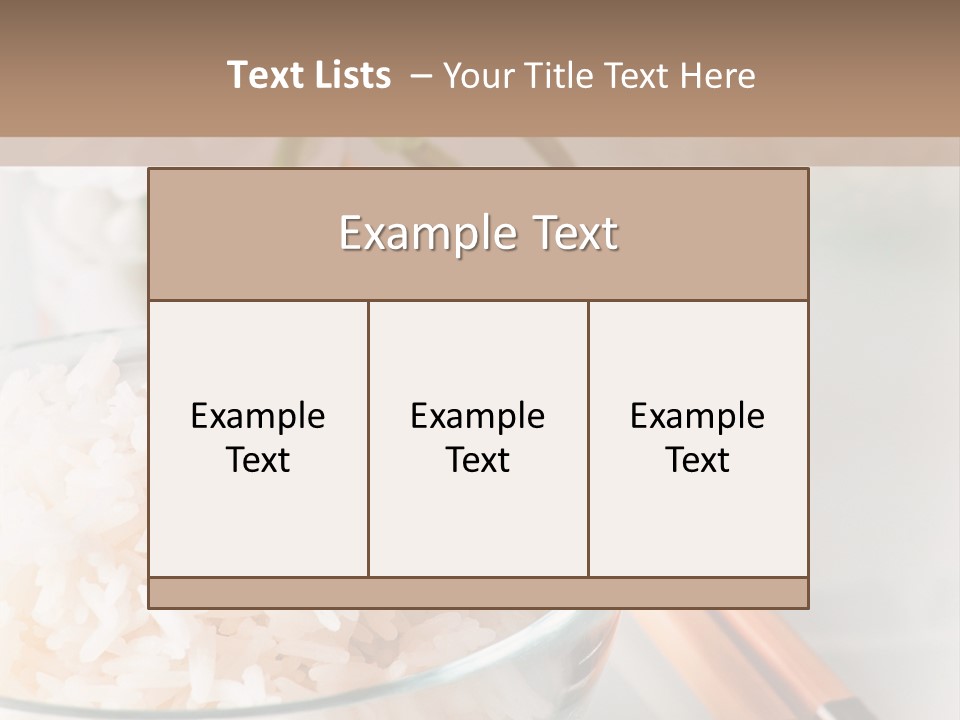 A Bowl Of Rice And Chopsticks On A Table PowerPoint Template