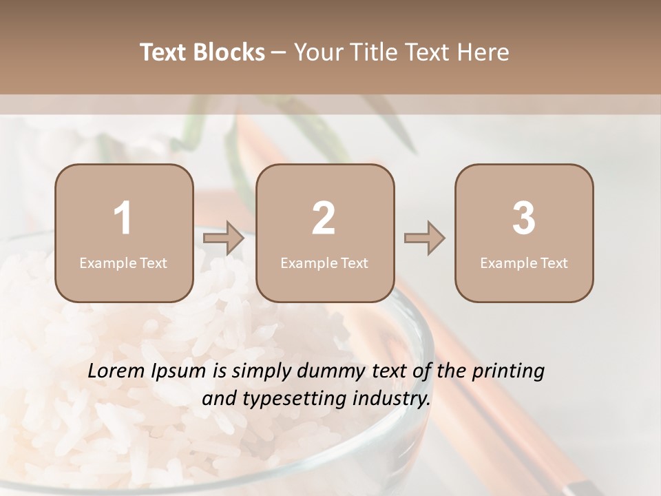 A Bowl Of Rice And Chopsticks On A Table PowerPoint Template