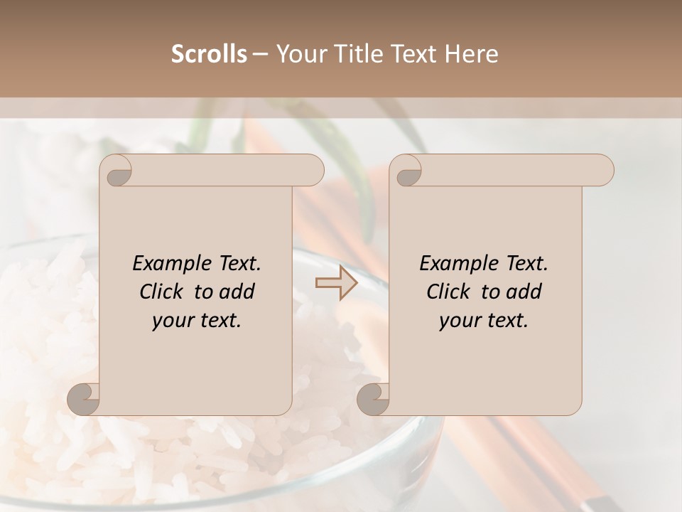 A Bowl Of Rice And Chopsticks On A Table PowerPoint Template