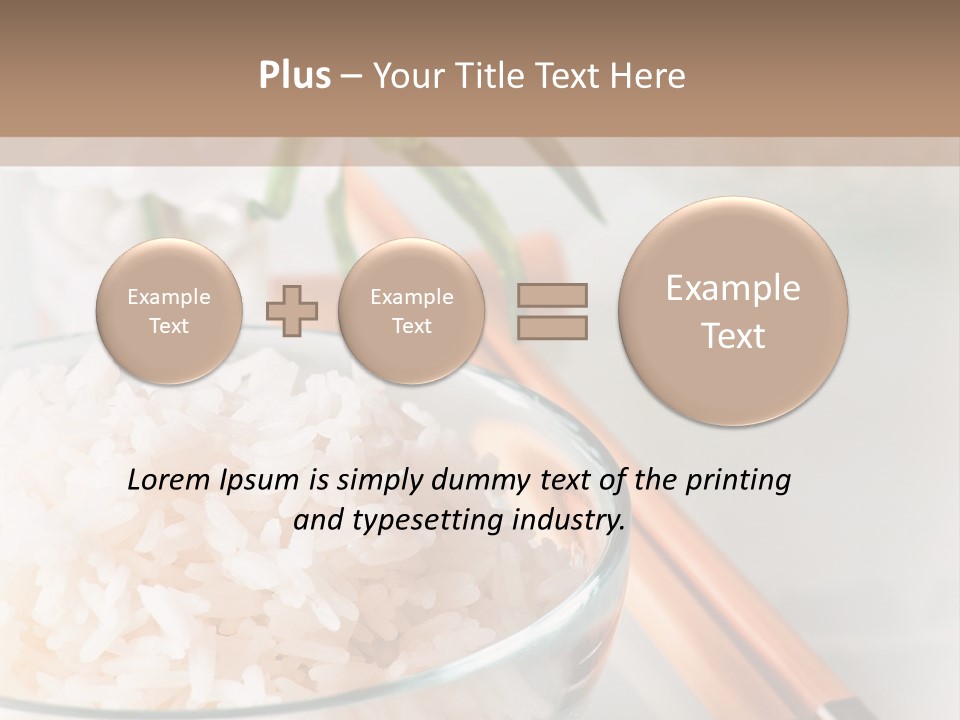 A Bowl Of Rice And Chopsticks On A Table PowerPoint Template