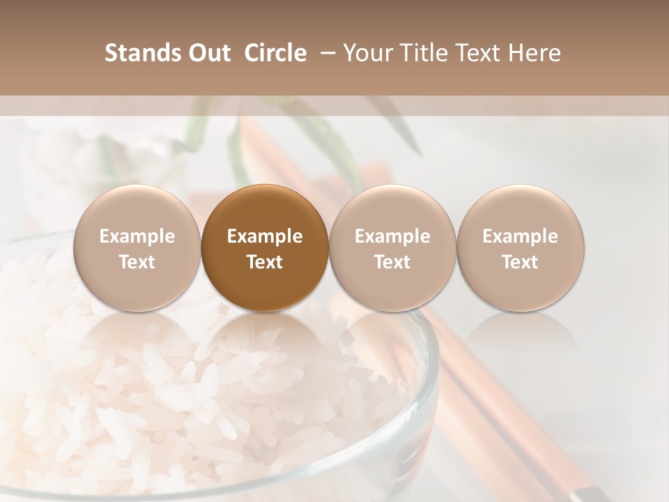A Bowl Of Rice And Chopsticks On A Table PowerPoint Template