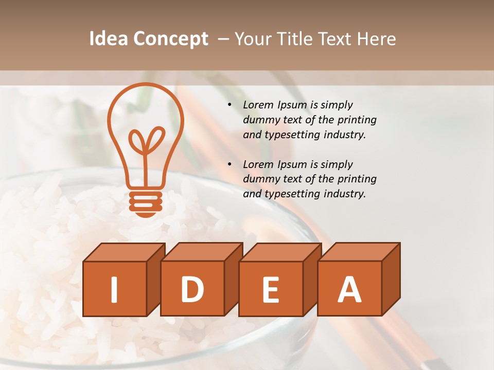 A Bowl Of Rice And Chopsticks On A Table PowerPoint Template