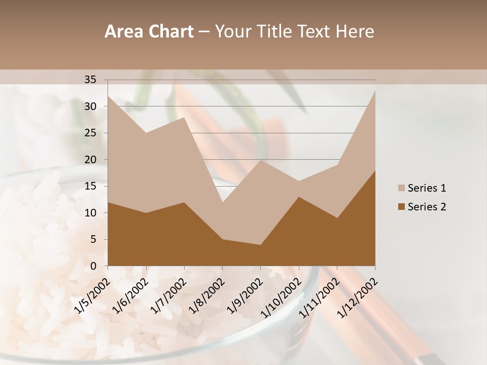 A Bowl Of Rice And Chopsticks On A Table PowerPoint Template