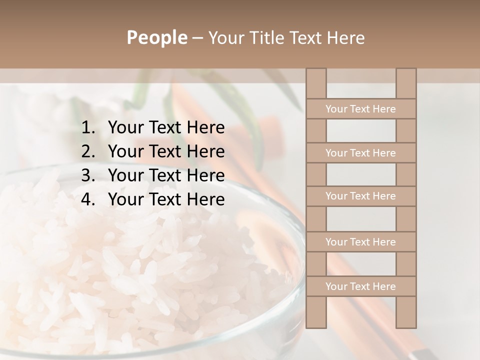 A Bowl Of Rice And Chopsticks On A Table PowerPoint Template