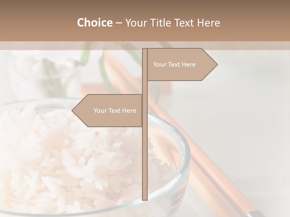 A Bowl Of Rice And Chopsticks On A Table PowerPoint Template