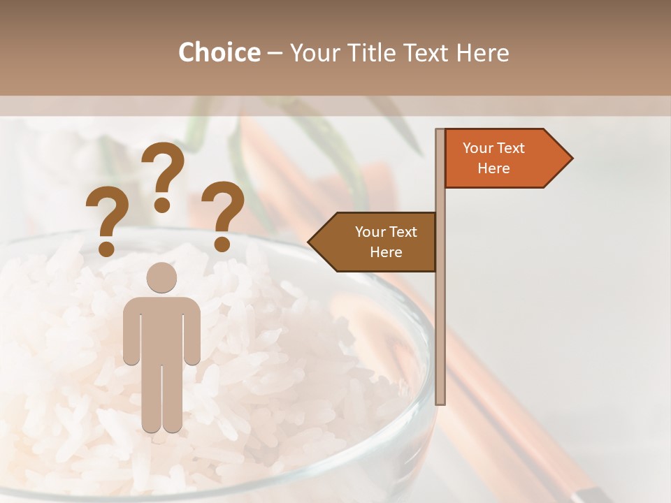 A Bowl Of Rice And Chopsticks On A Table PowerPoint Template