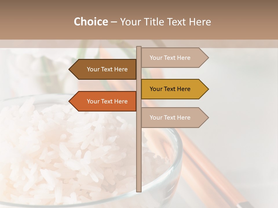 A Bowl Of Rice And Chopsticks On A Table PowerPoint Template