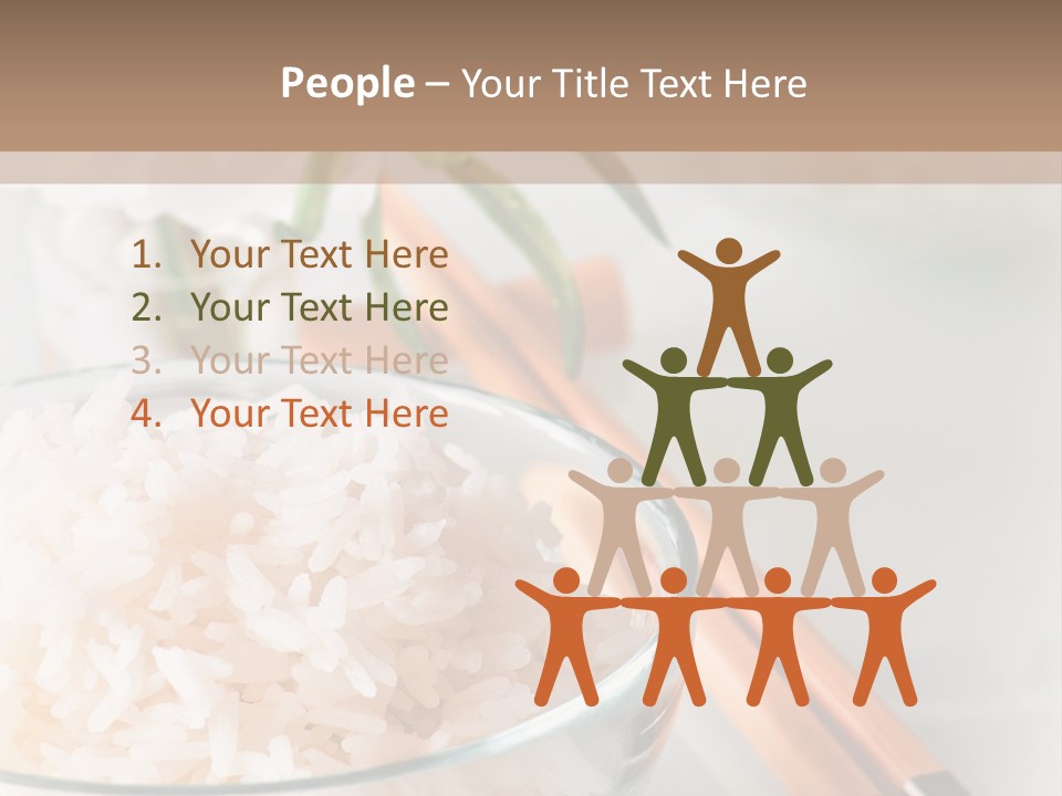 A Bowl Of Rice And Chopsticks On A Table PowerPoint Template
