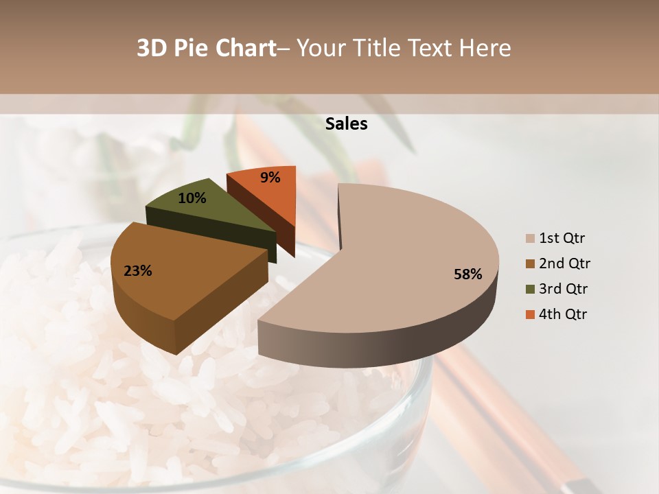 A Bowl Of Rice And Chopsticks On A Table PowerPoint Template