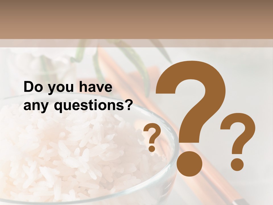 A Bowl Of Rice And Chopsticks On A Table PowerPoint Template
